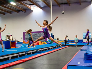 girl on trampoline