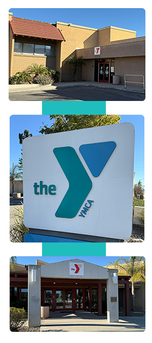 three escondido ymca images with building logo and entrance