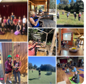 Collage of womens wellness events.