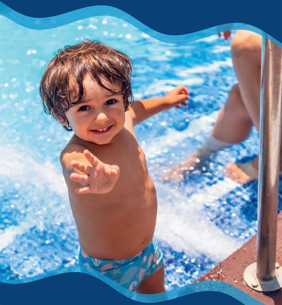 child in the pool